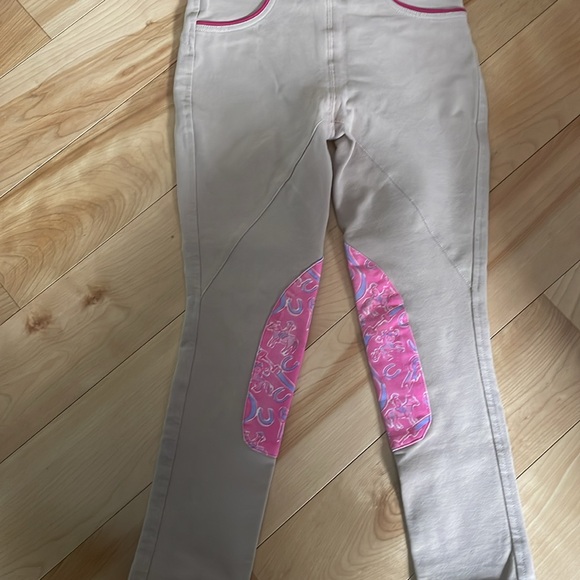 Belle & Bow Tan & Pink Schooling Jodhpurs - Picture 4 of 4